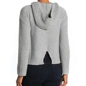 Abound ribbed knit hoodie vent back color grey Heather size S and M.